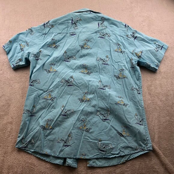 Ditch Plains Mens Hawaiian Shirt Size XL Short Sleeve Relaxed Casual Summer - Picture 9 of 9